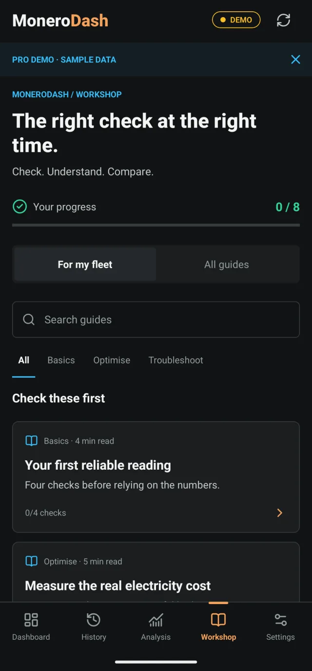 Pro workshop: practical guides and progress